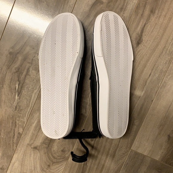 BNWOT black faux leather slides - Picture 2 of 2